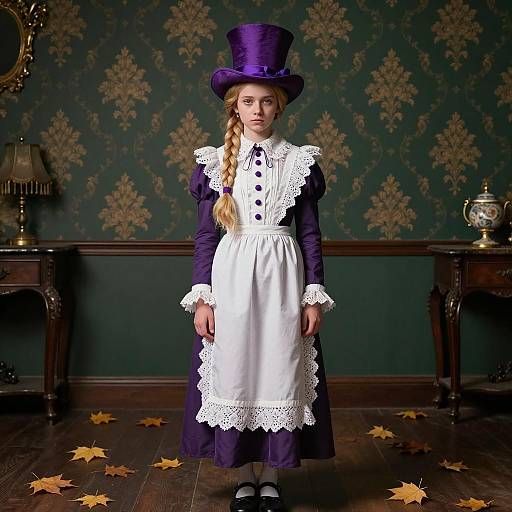 Victorian Girl in Mad Hatter Costume