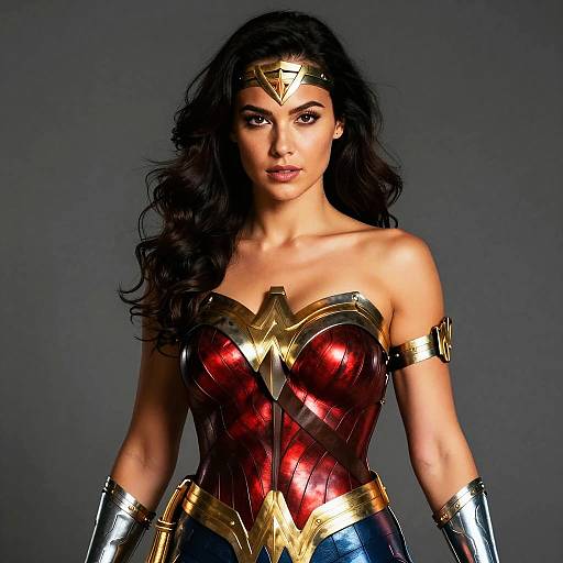 Confident Woman in Detailed Wonder Woman Costume