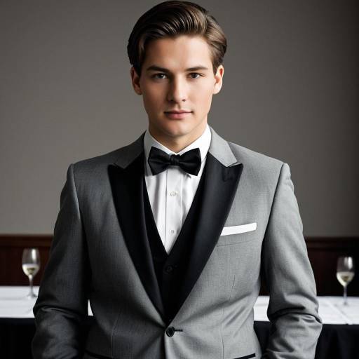 Realistic Formal Waiter in Tuxedo