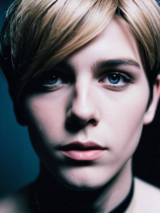Photorealistic close-up portrait of young person