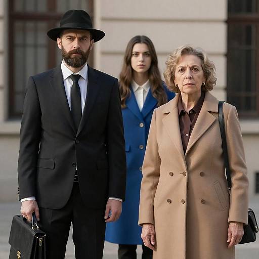 Dramatic Portrait of Three Individuals