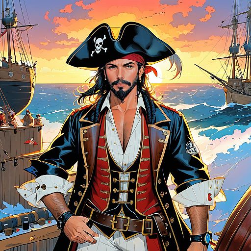 Custom Pirate Character in Rockwell Style Custom Pirate Character in Rockwell Style