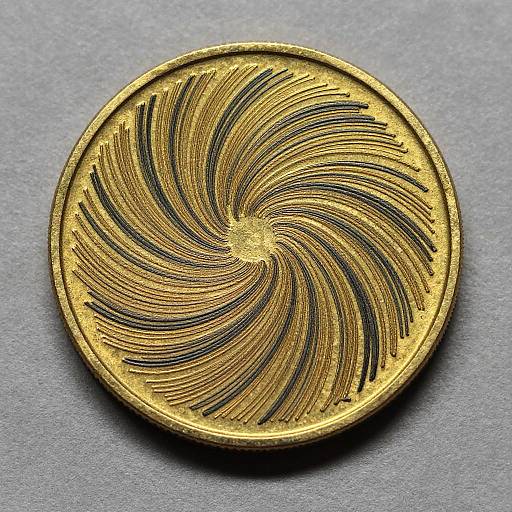 Elegant Golden Engraved Coin Photo
