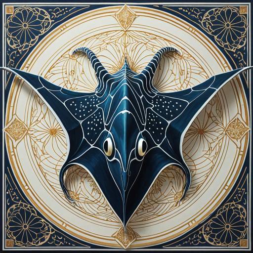 Realistic Manta Ray Muppet with Psychedelic Details Realistic Manta Ray Muppet with Psychedelic Details