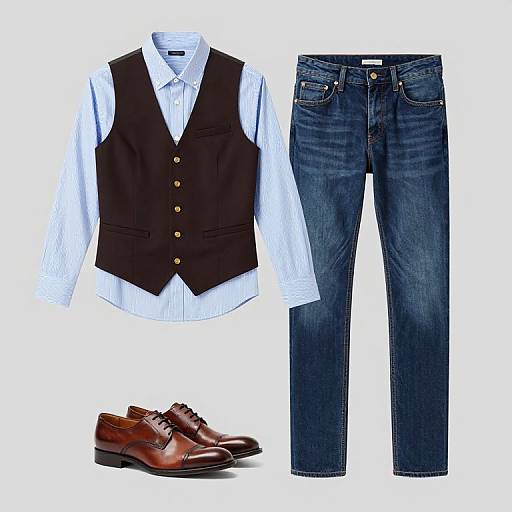 Casual Smart Dark Brown Waistcoat Look