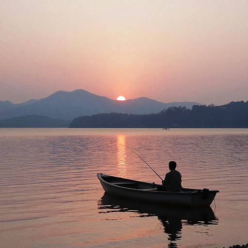 Tranquil Lakeside Sunset Serenity