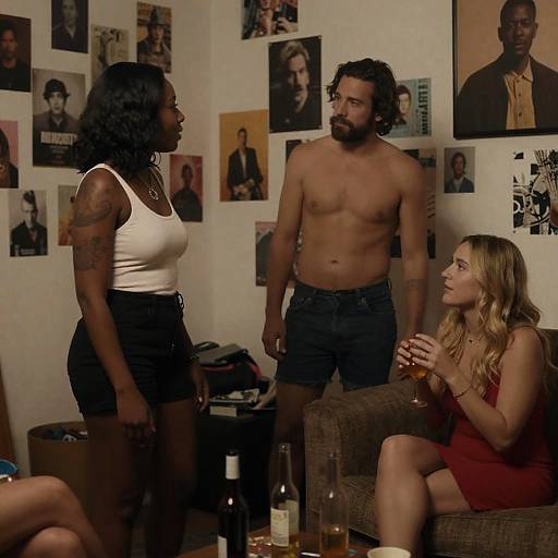 Casual Gathering in a Cluttered Room