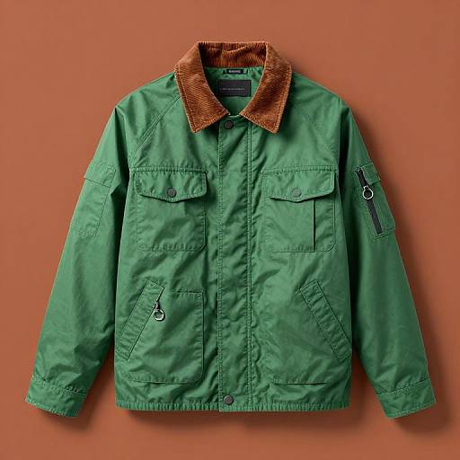 Ultra-Realistic Green Workwear Jacket