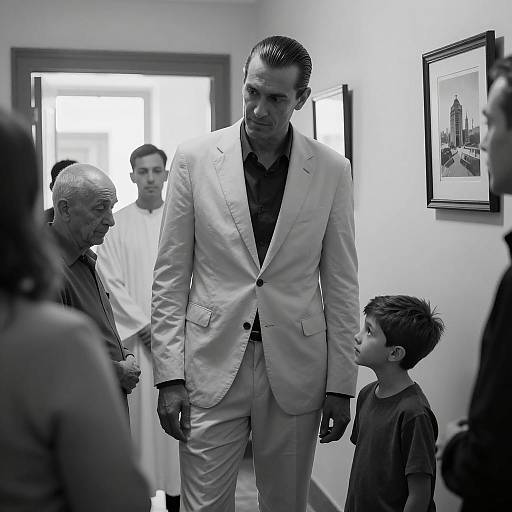 Captivating Hallway Scene in Monochrome