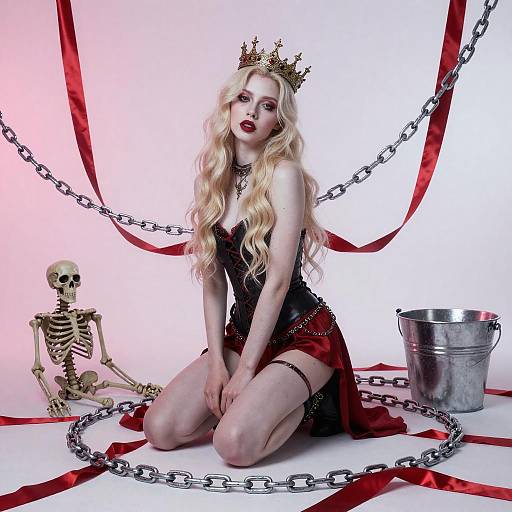 Nude Woman with Crown and Chains