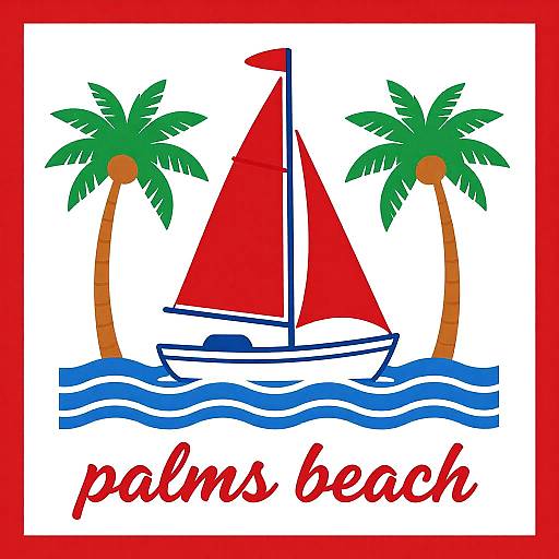 Alexandria Palms Beach Retro Postcard