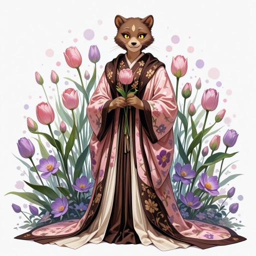 Charming Bear Heroine in Floral Robe