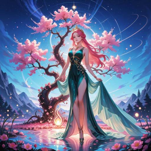 Dreamy Young Woman in Enchanting Elegance