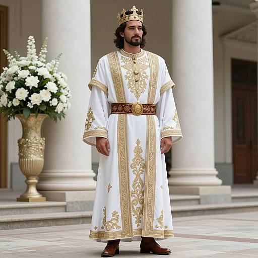 Majestic Man in Ornate Royal Robe
