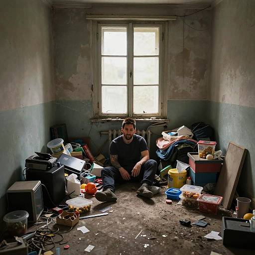 Messy Room with Panoramic View