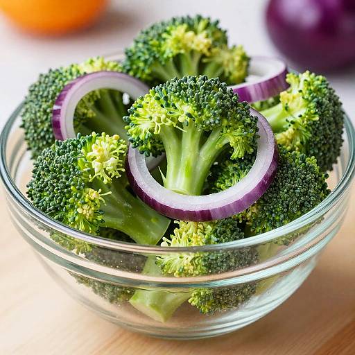 Close-Up of Fresh Broccoli and Onions