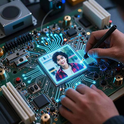 Futuristic AI Inpainting on Circuit Board