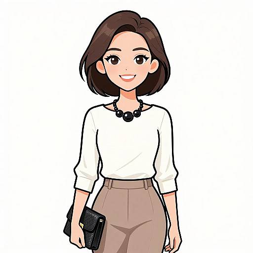 Smiling Woman in Business Casual Attire