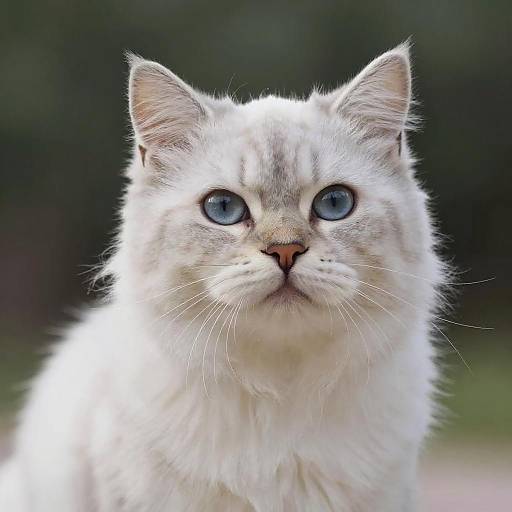 Realistic White Siberian Cat Wallpaper