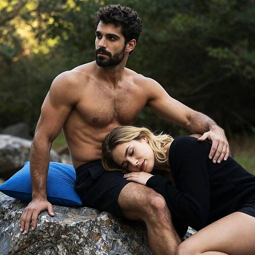 Muscular Man and Woman in Nature