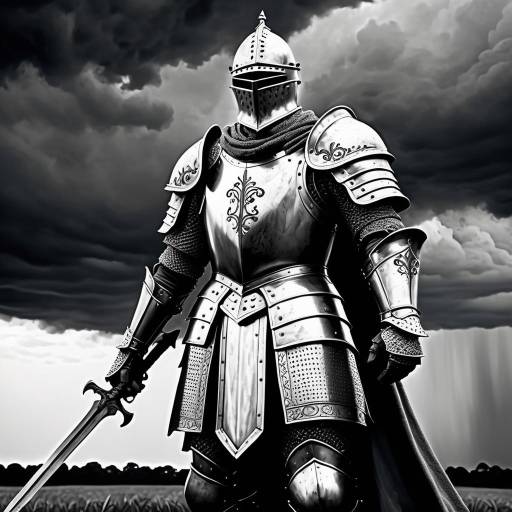 Knight in Ornate Armor on Battleground Knight in Ornate Armor on Battleground
