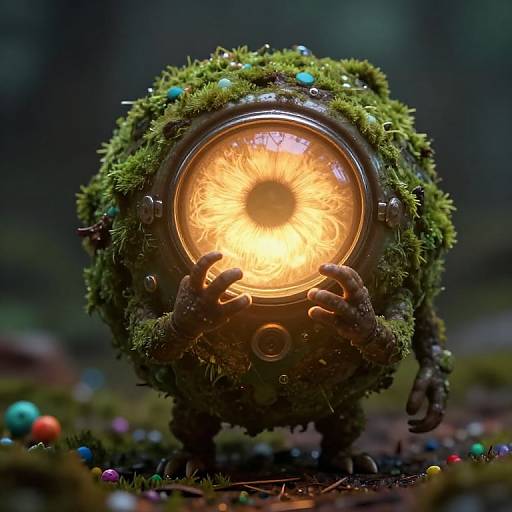 Glowing Orb Moss Creature