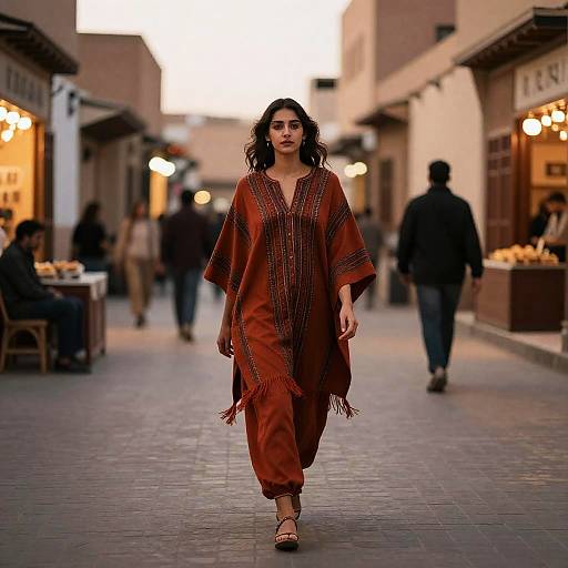 Modern Nomad in Saffron Poncho