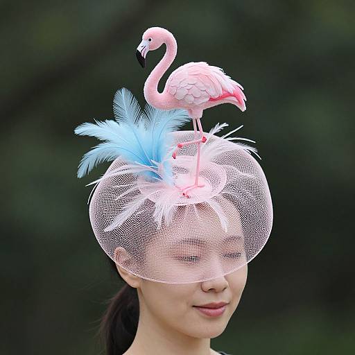 Whimsical Pastel Flamingo Fascinator