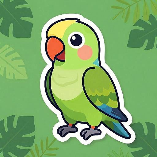 Colorful Tropical Parrot Vector Sticker