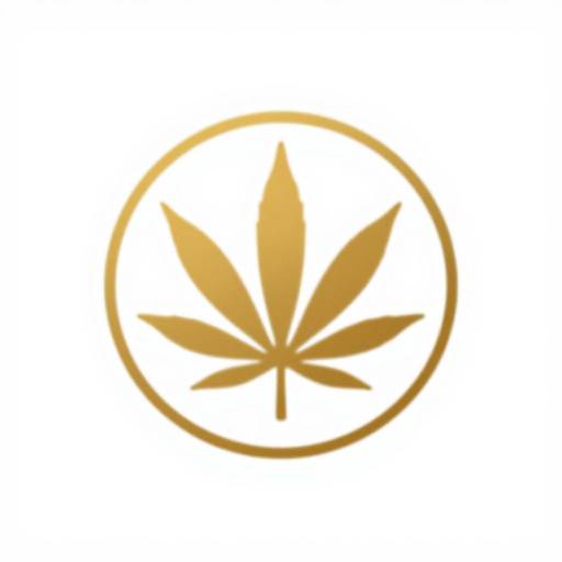 Gold Cannabis Leaf Logo Design