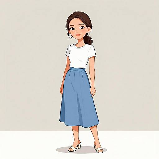 Smiling Woman in Minimalistic Outfit