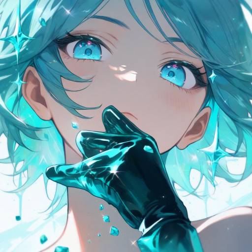 Androgynous Character with Aqua Eyes