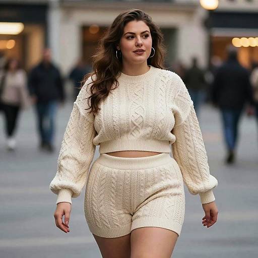 Plus-Size Chic Cable Knit Set