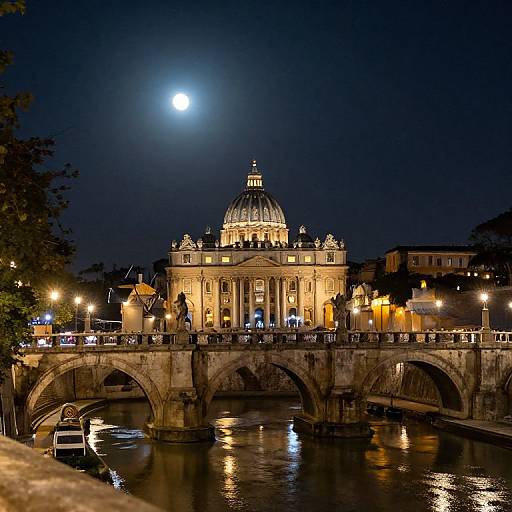 Moonlit Bridges of Rome