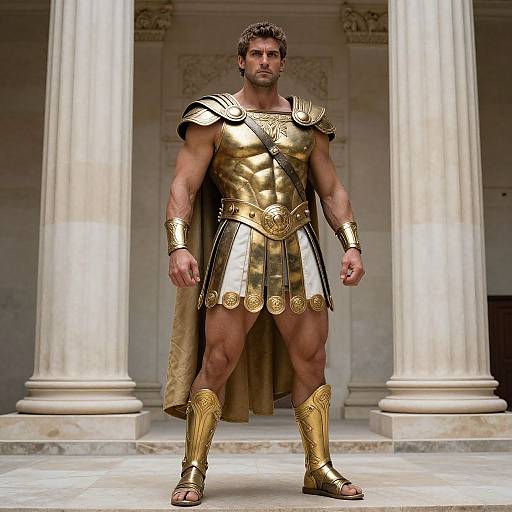 Muscular Hephaestus God in Armor