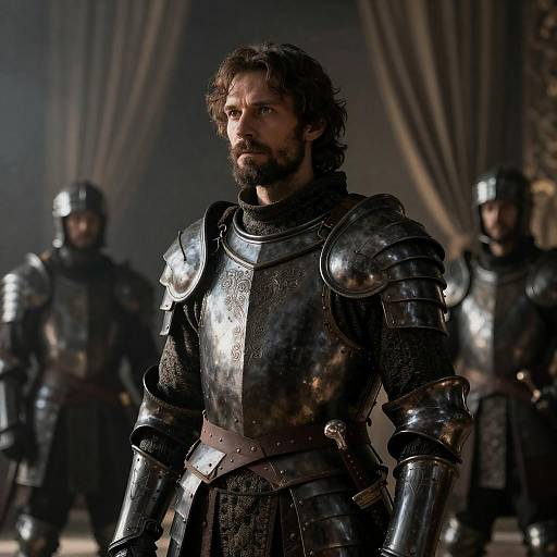 Mysterious Man in Ornate Dark Armor