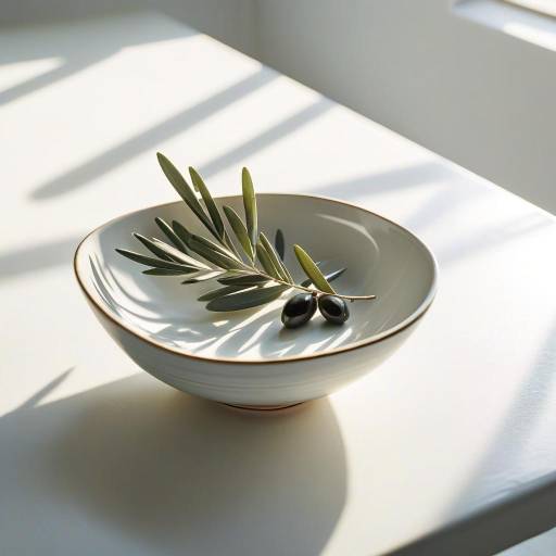 Serene Minimalist Olive Leaf Still Life