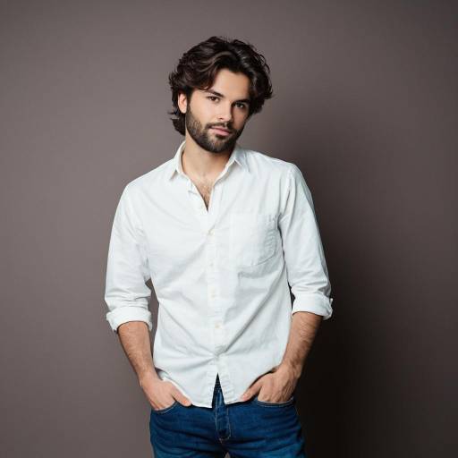Young Man in Casual Shirt and Jeans