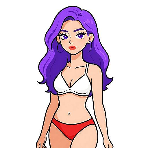 Woman in Stylish Two-Piece Bikini