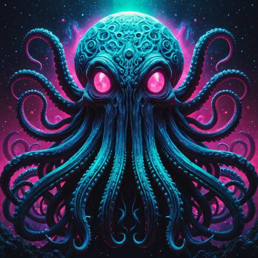 Cosmic Eldritch Portrait in Neon Style Cosmic Eldritch Portrait in Neon Style