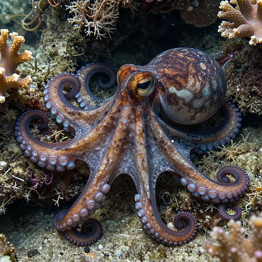 Camouflaged Octopus in Tide Pool