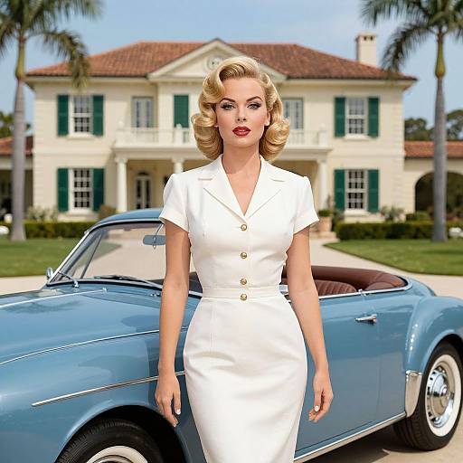 Mid-Century Glamorous Woman Illustration