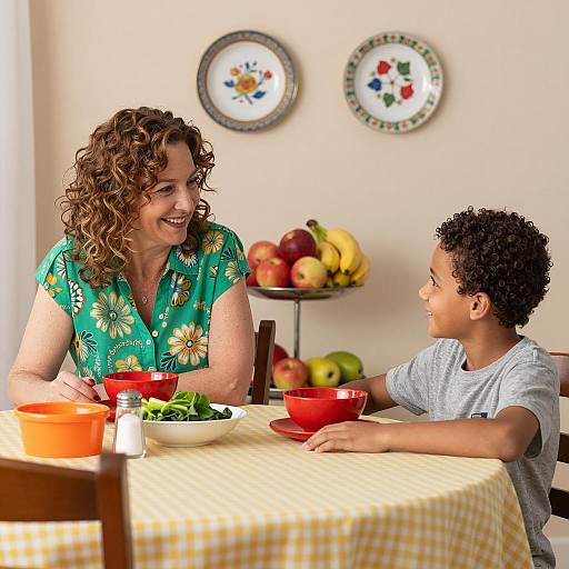 Warm Family Moment at a Table