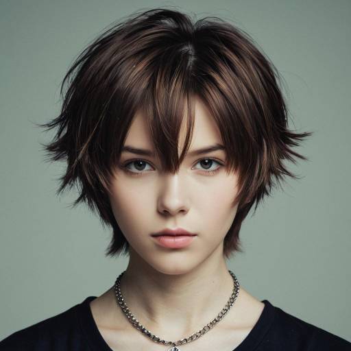 Realistic Anime Girl with Short Brown Hair
