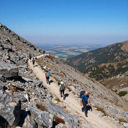 High Angle Mountain Hike Trail View