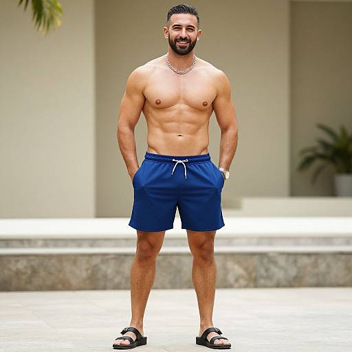 Muscular Man in Stylish Shorts