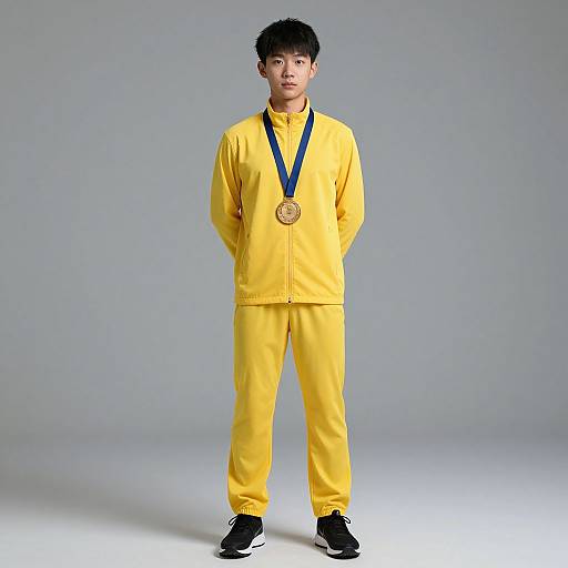 Realistic Male Gold Medalist Portrait