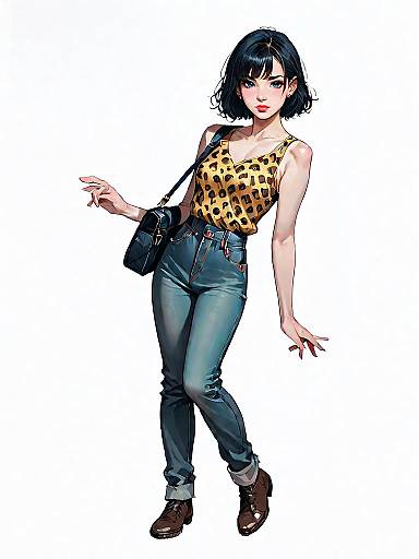 Realistic Woman in Peplum Outfit