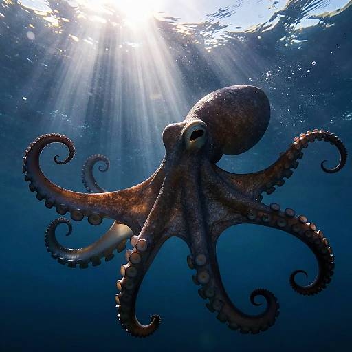Dynamic Realistic Octopus Silhouette