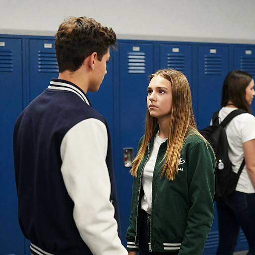 Intense Moment in High School Locker Room